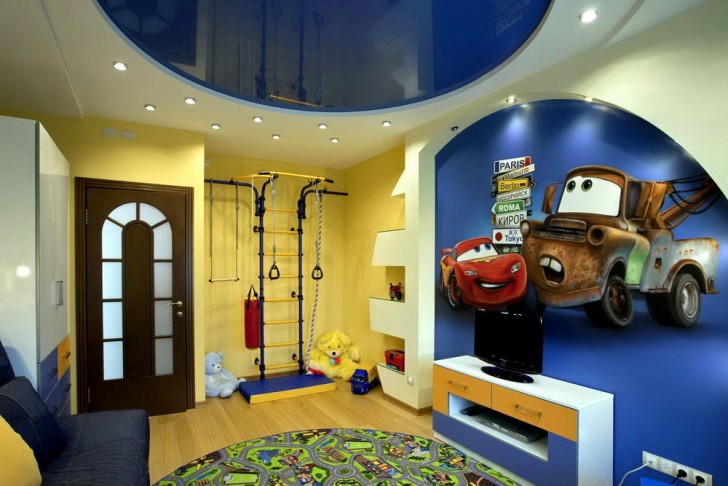 Дизайн натяжных потолков в детской комнате и другие варианты оформления