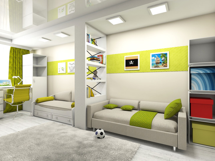 Дизайн интерьера комнаты для двух подростков: проекты спальни для девочек, мальчиков и разнополых детей