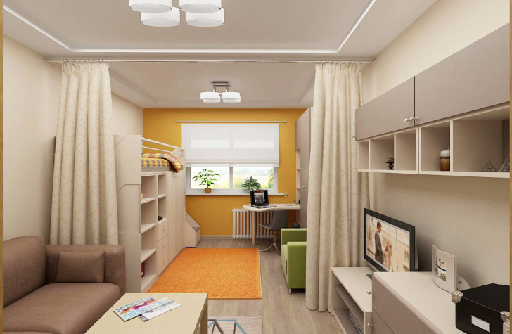 Как обустроить детскую спальню, совмещенную со взрослой в одной комнате или однокомнатной квартире: фото и идеи дизайна