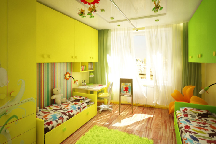 Дизайн интерьера детской комнаты для двоих детей: фото и варианты планировки