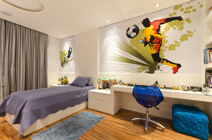 Обои в детскую комнату для мальчика-подростка: фото-идеи дизайна стен и выбор цвета покрытия